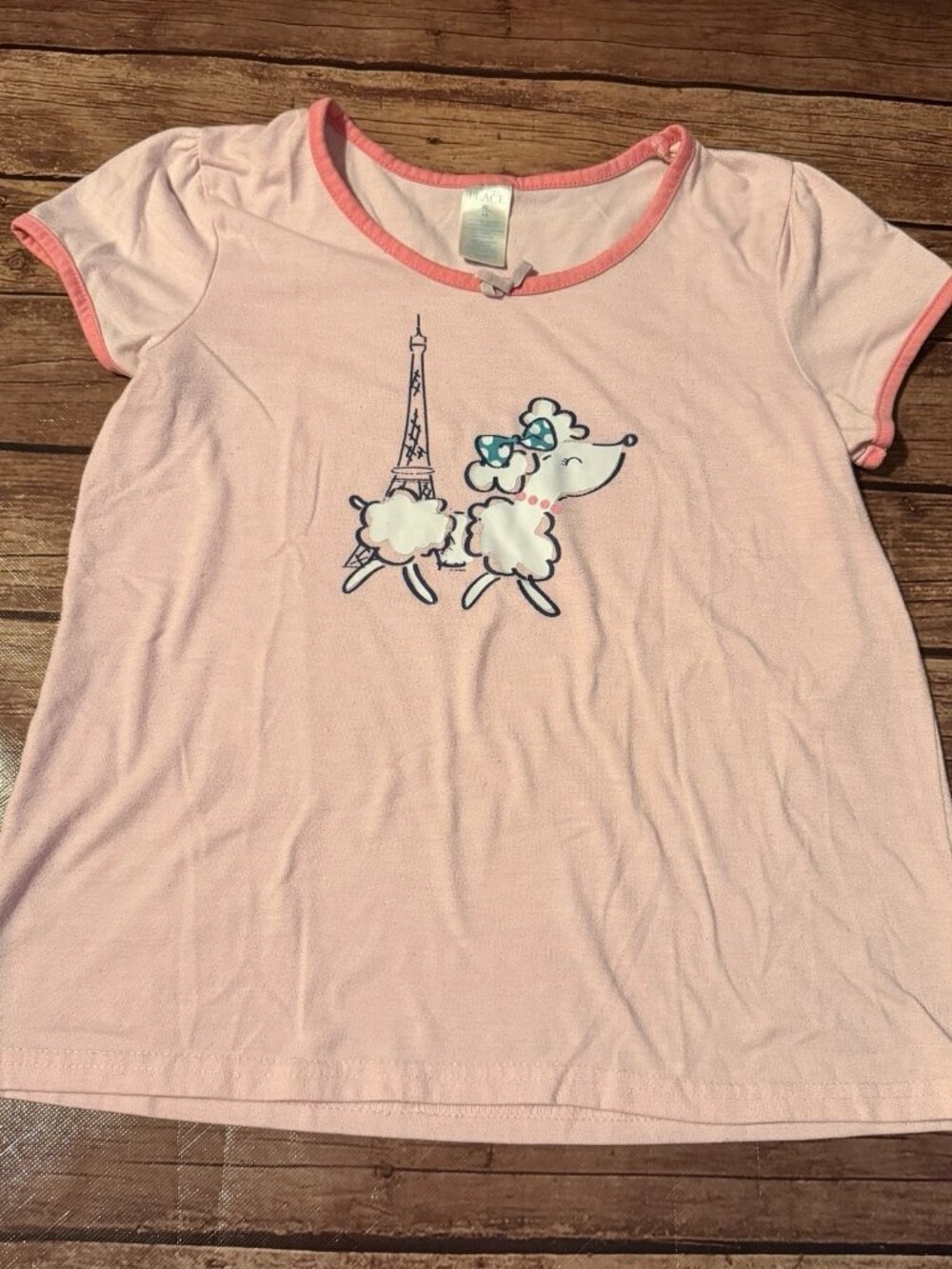 Girl’s The Children’s Place Poodle Dog Paris Eiffel Tower PJ Top Sleep XL 14